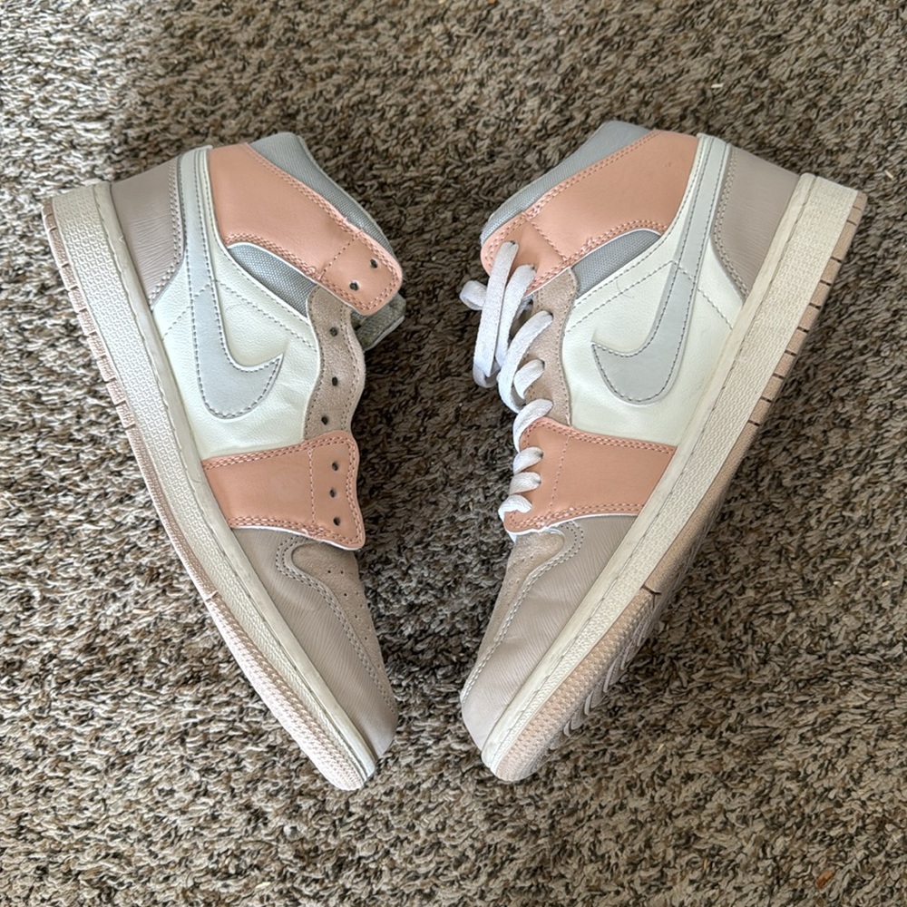 Nike Air Jordan 1 Mid Milan Tan Hi Tops - Picture 5 of 8